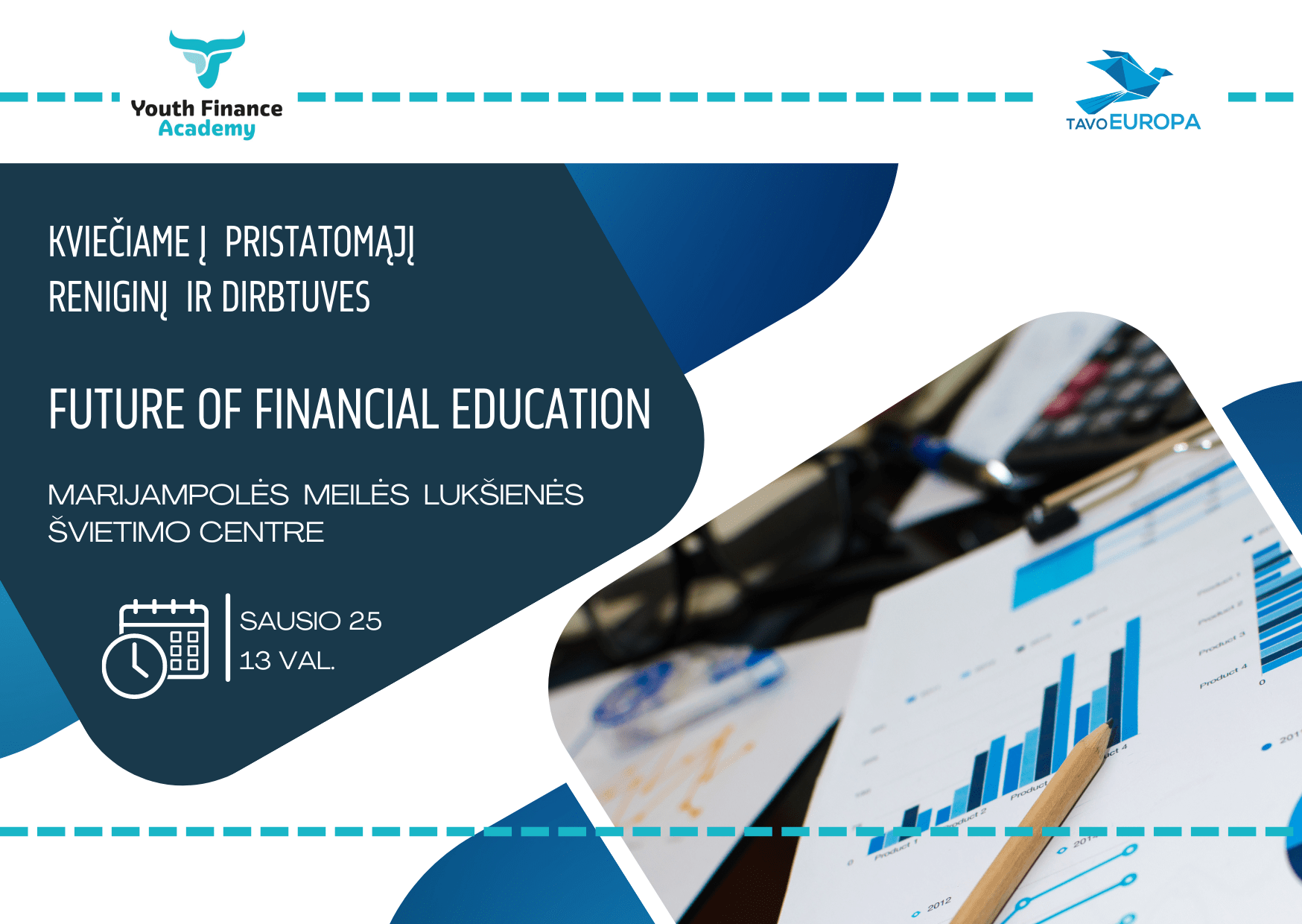 Invitation to Youth Finance Academy event in Marijampolė