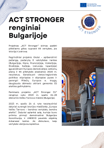 Act stronger press release: events in Bulgaria